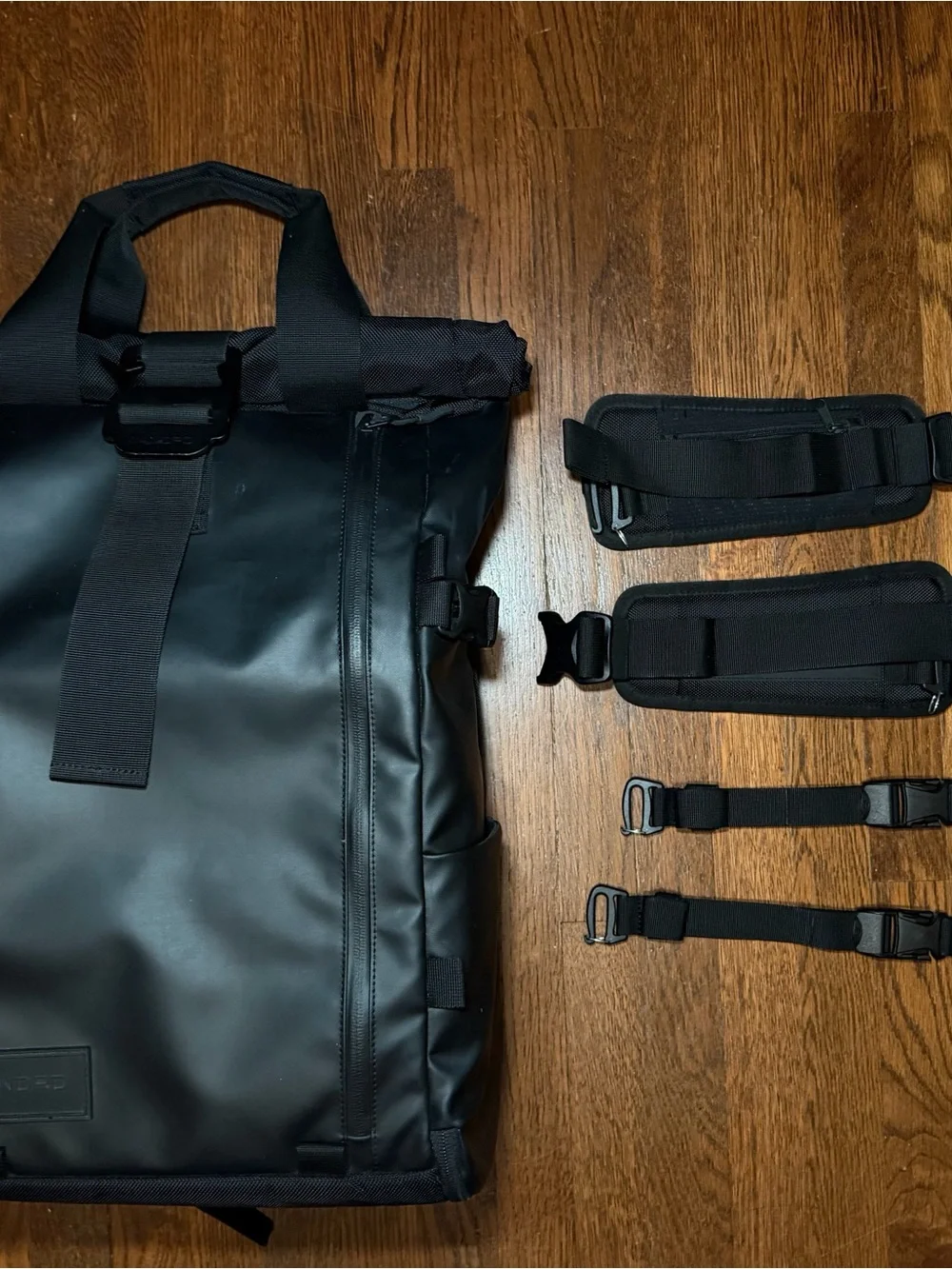 PRVKE 31 (Wandrd) Black Roll-Top Waterproof Men's Backpack with Modular Straps
